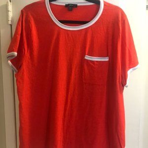 Jcrew red tshirt, with trim. Size-XXL